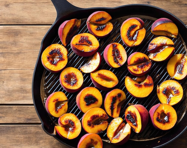 Photo grilled peaches