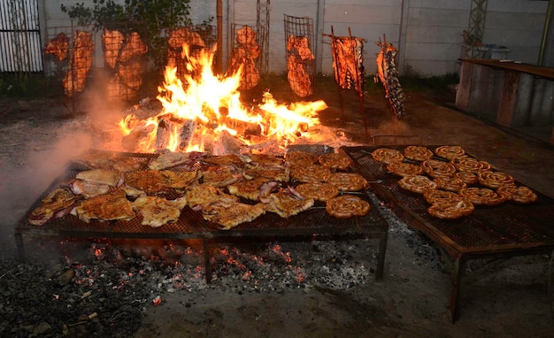 Grilled pig sausage La Pampa Patagonia Argentina