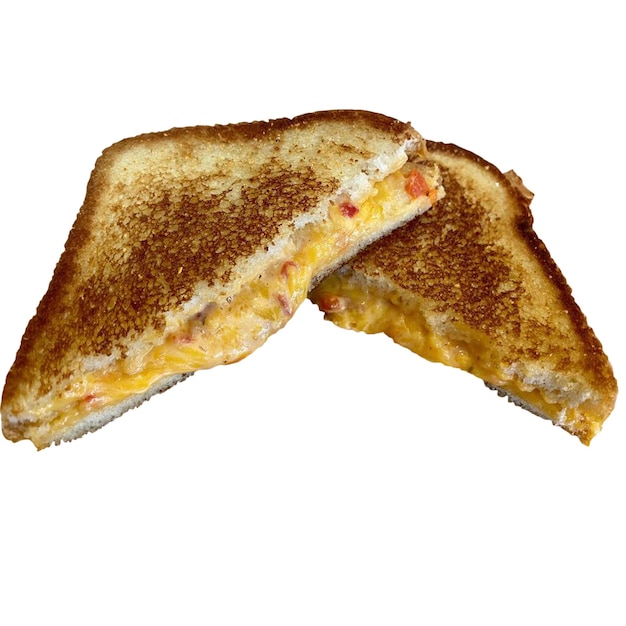 Grilled pimento cheese white background