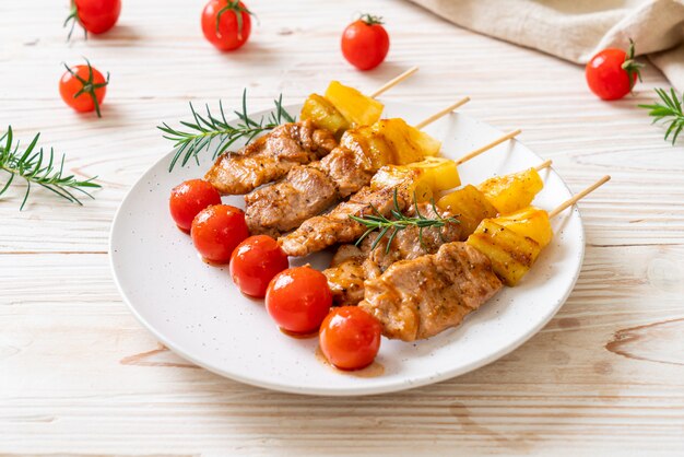 grilled pork barbecue skewers