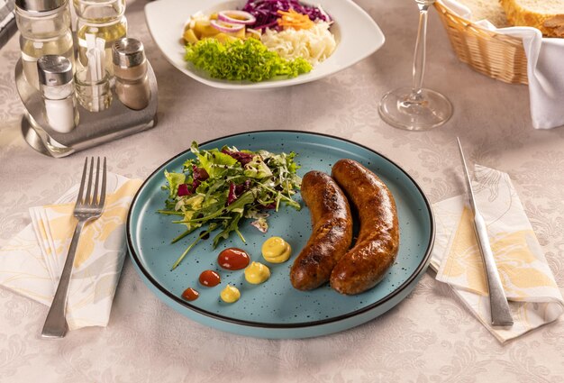 Grilled pork sausages