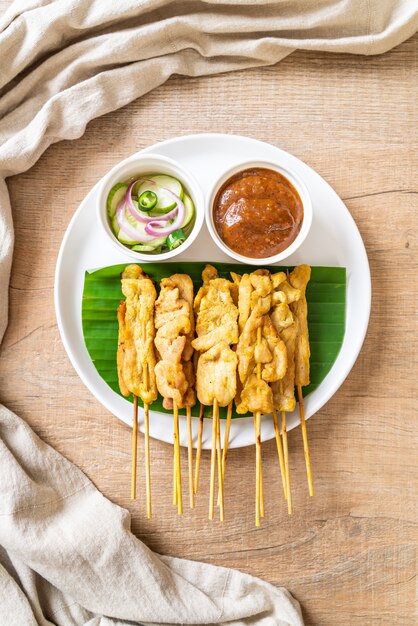 Grilled pork served with sauces