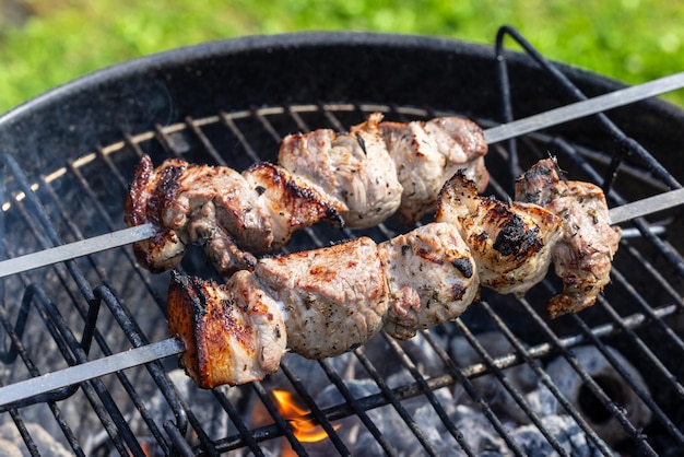 Grilled pork skewers