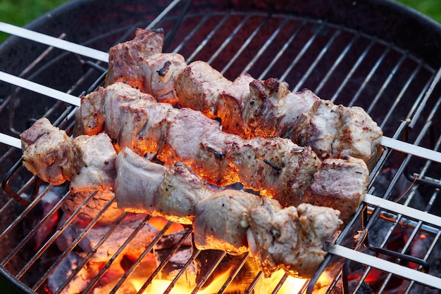 Grilled pork skewers