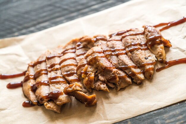 Photo grilled pork steak