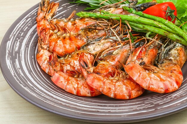 Grilled prawns