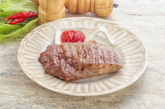 Grilled prime ribeye steak beef meat