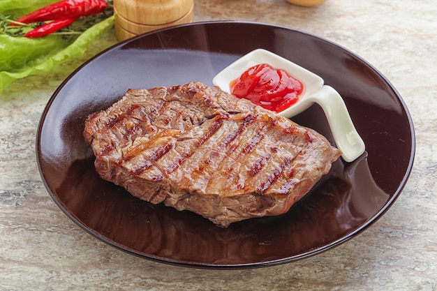 Grilled prime ribeye steak beef meat