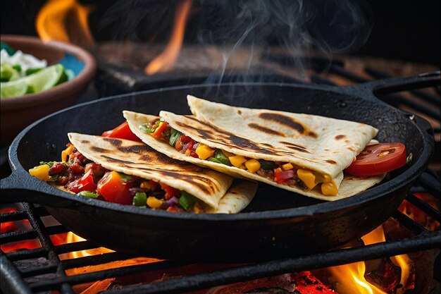 Grilled Quesadillas on Cast Iron