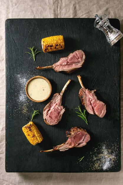 Grilled rack of lamb