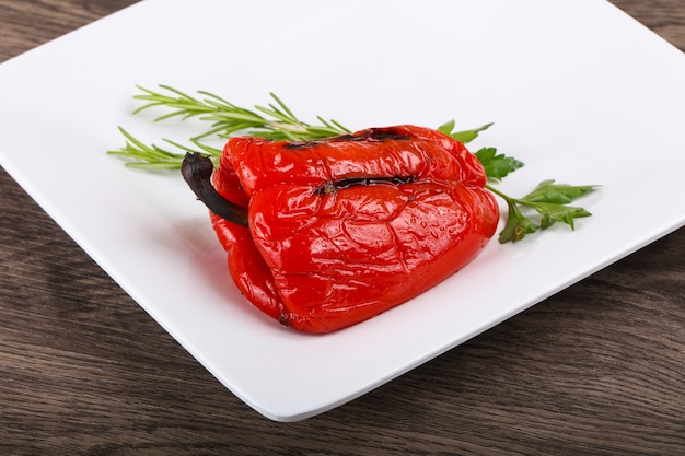 Grilled red bell Pepper