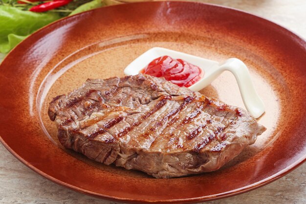 Grilled ribeye steak beef meat