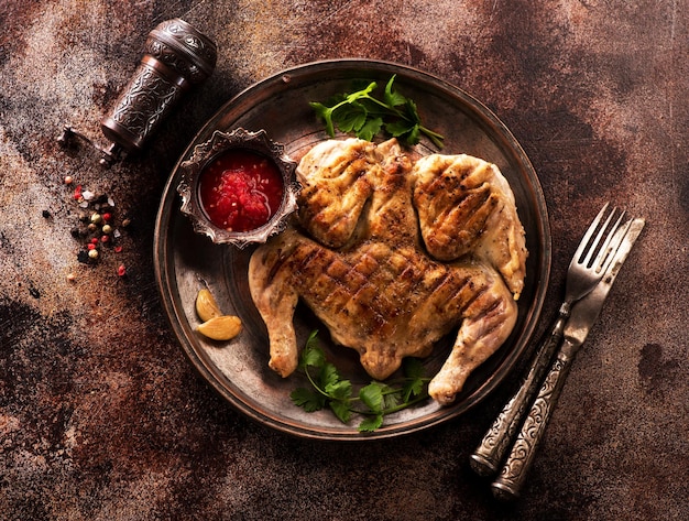 Grilled roasted chicken