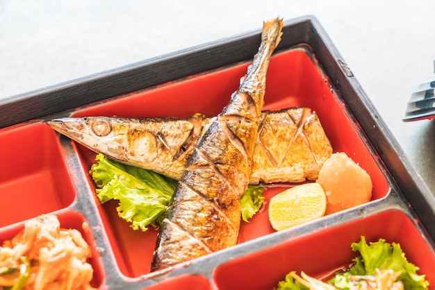 grilled saba bento