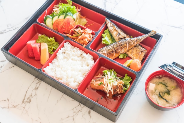 grilled saba bento