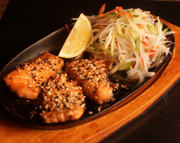 Grilled Salmon with fresh salad