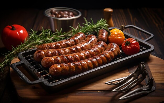 Grilled Sausages and Fresh Salad Delight