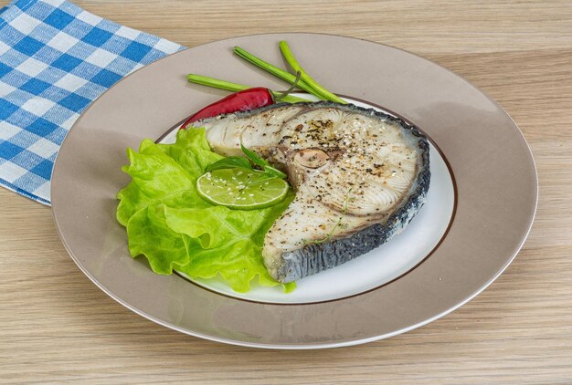 Grilled shark steak