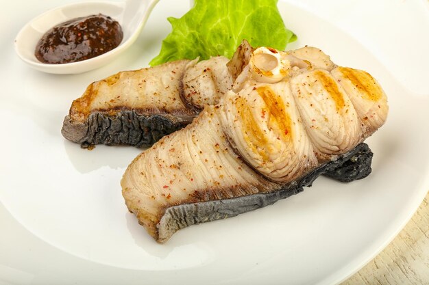 Grilled shark steak