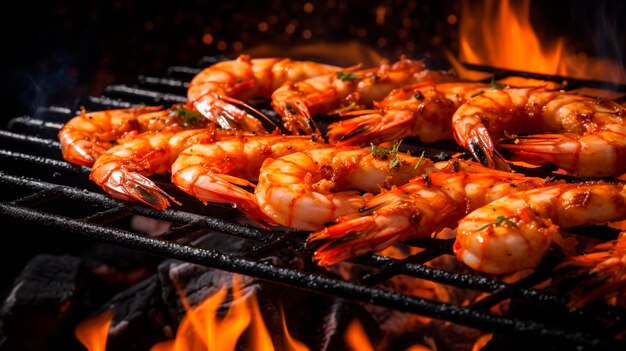 Grilled shrimp are delicious Generative AI Food