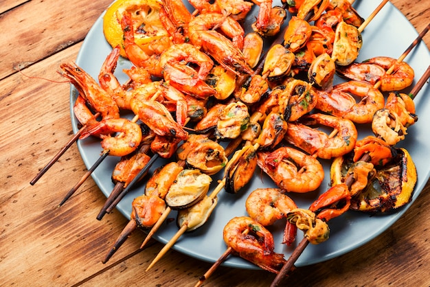 Grilled shrimp on a skewer