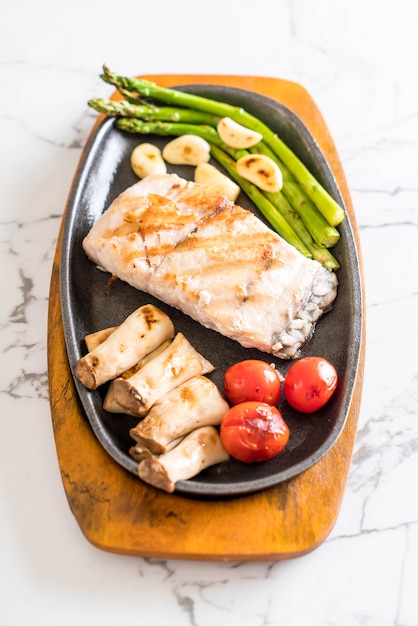 grilled snapper fish steak 