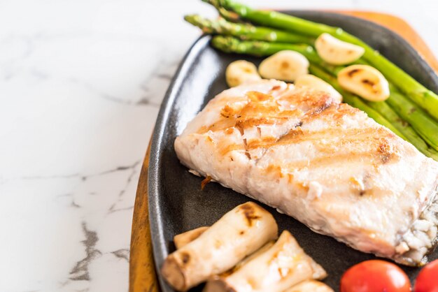 grilled snapper fish steak 