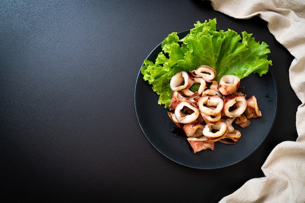 grilled squid on plate