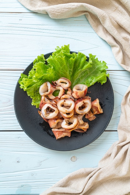 grilled squid on plate