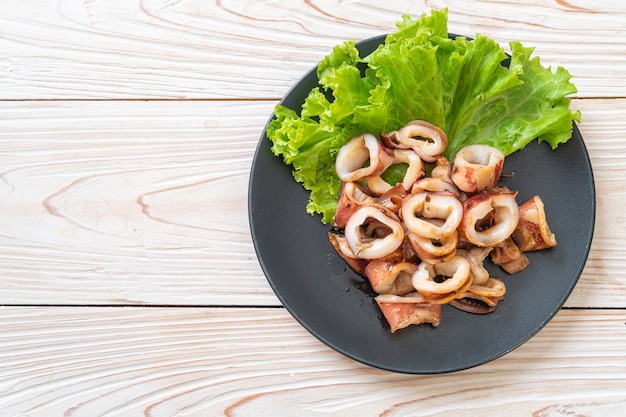 grilled squid on plate