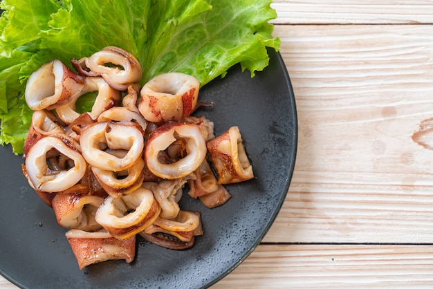 grilled squid on plate