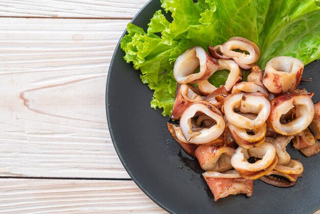 grilled squid on plate