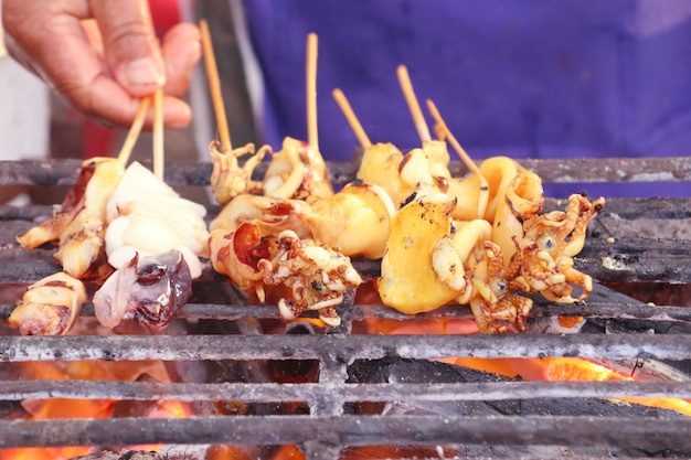 grilled squid in street food