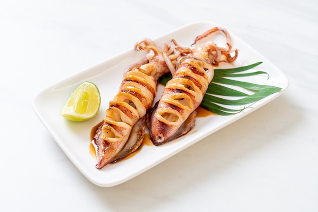 grilled squid with teriyaki sauce