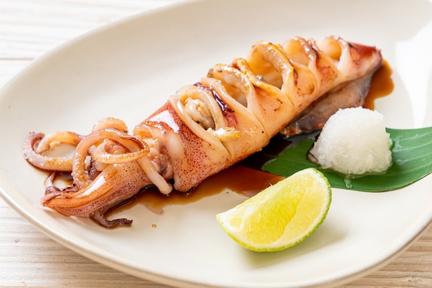 grilled squid with teriyaki sauce