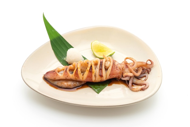 grilled squid with teriyaki sauce