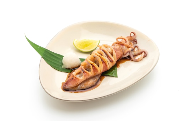 grilled squid with teriyaki sauce