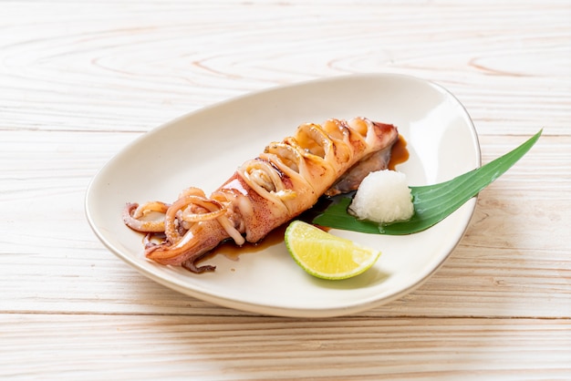 grilled squid with teriyaki sauce