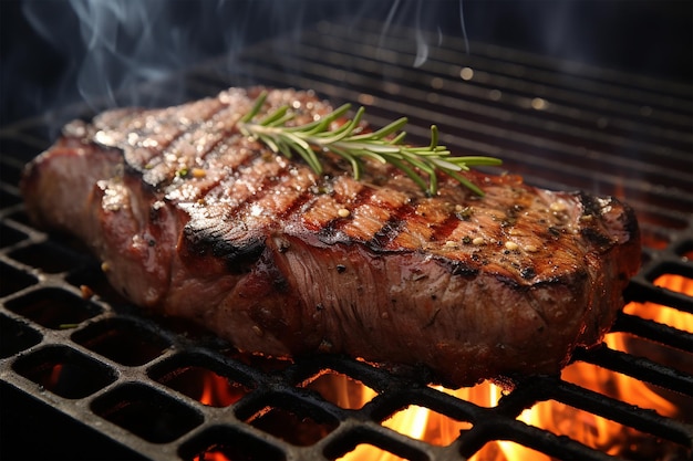 Grilled steak meats cooking juicy tasty dinner menu generated by AI