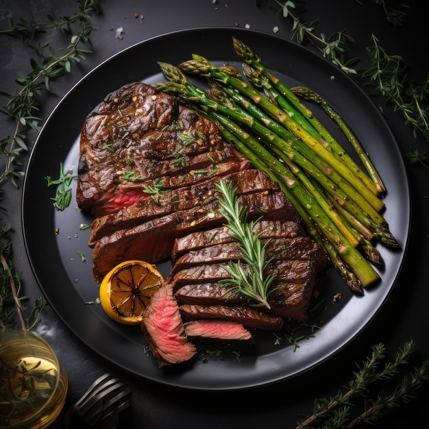 Grilled steak on a plate