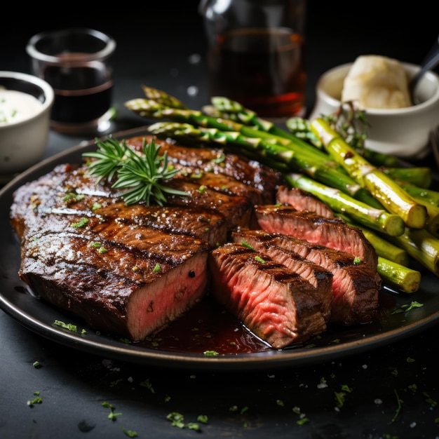 Grilled steak on a plate