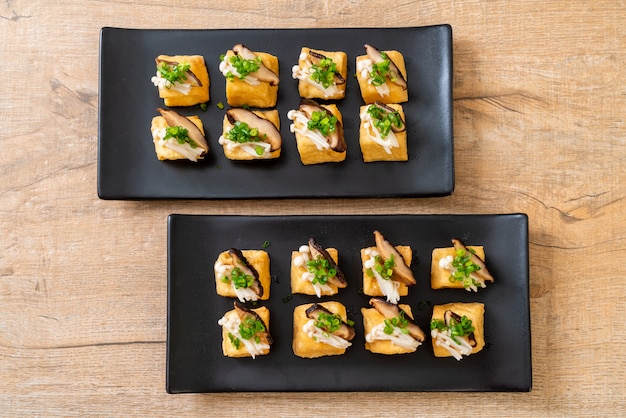 Grilled Tofu with Shitake Mushroom and Golden Needle Mushroom