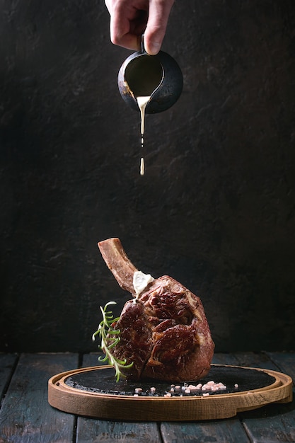 Grilled tomahawk steak