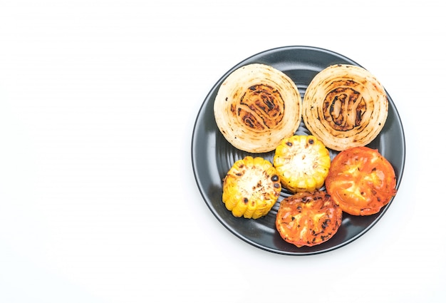 grilled tomatoes onions and corn