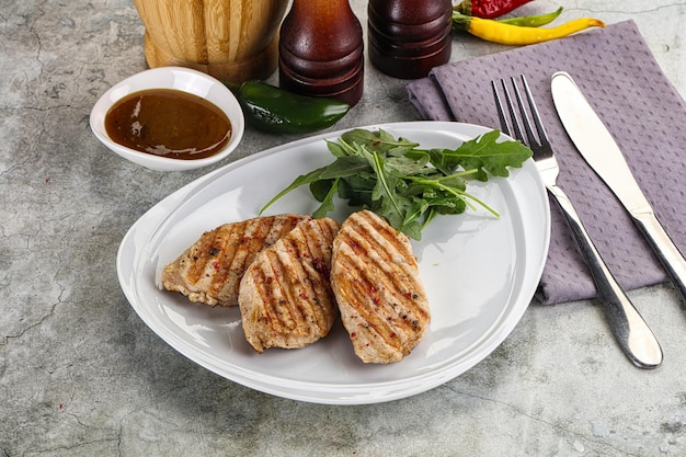 Photo grilled turkey breast fillet steak