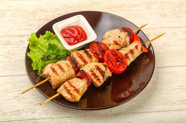 Grilled turkey skewer