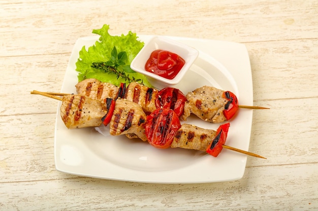 Grilled turkey skewer