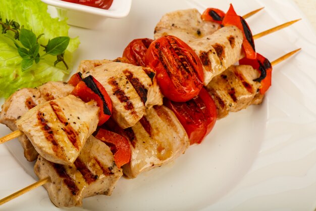 Grilled turkey skewer