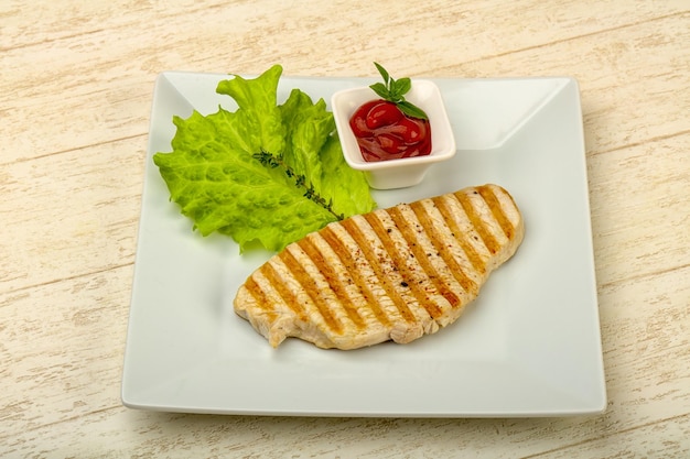 Grilled turkey steak