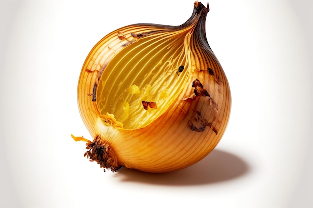 Grilled vegetable  onion head on white background